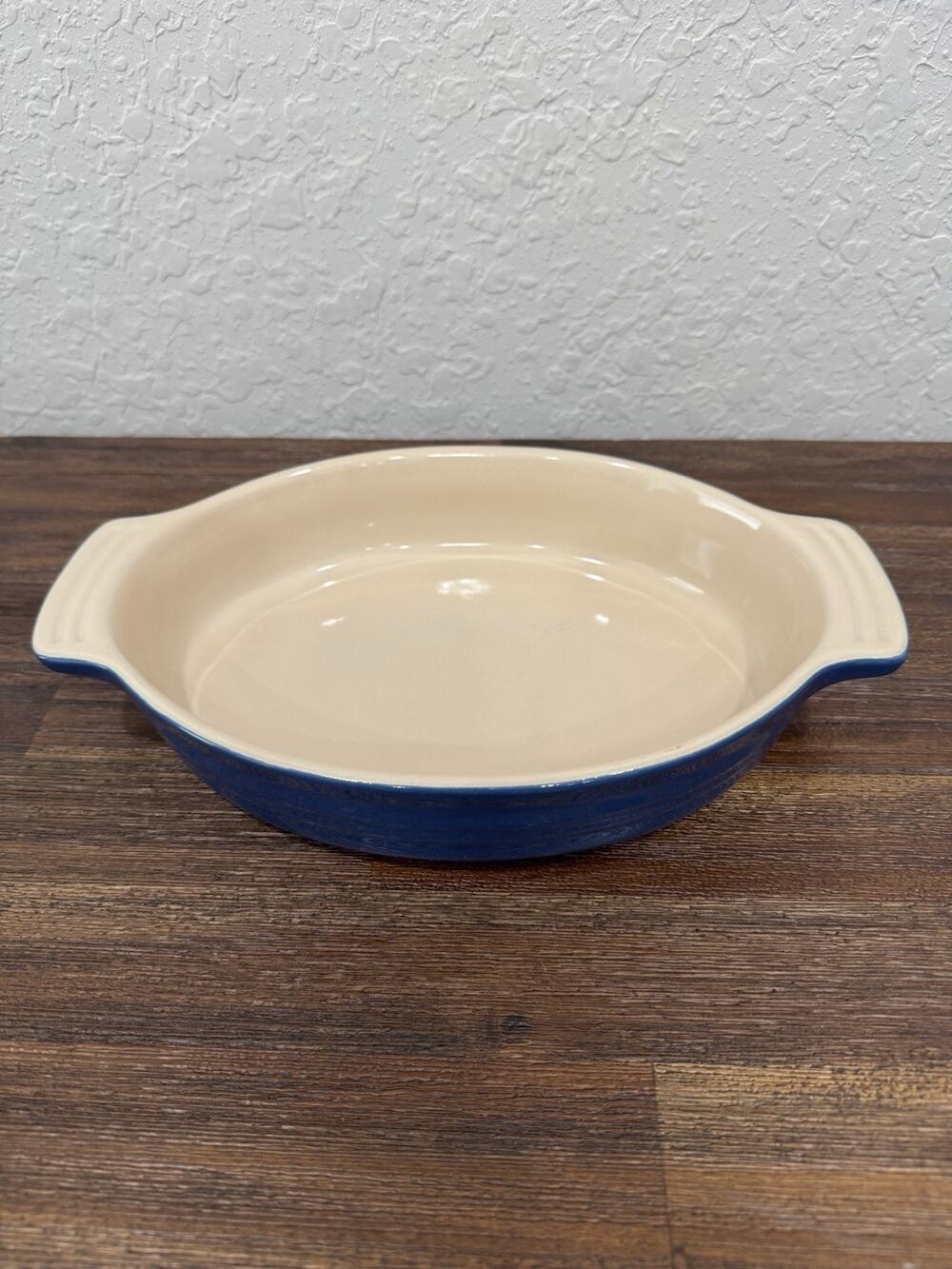 Le Creuset 13-20 Blue Oval Stoneware Casserole Baking Dish Au Gratin Pan